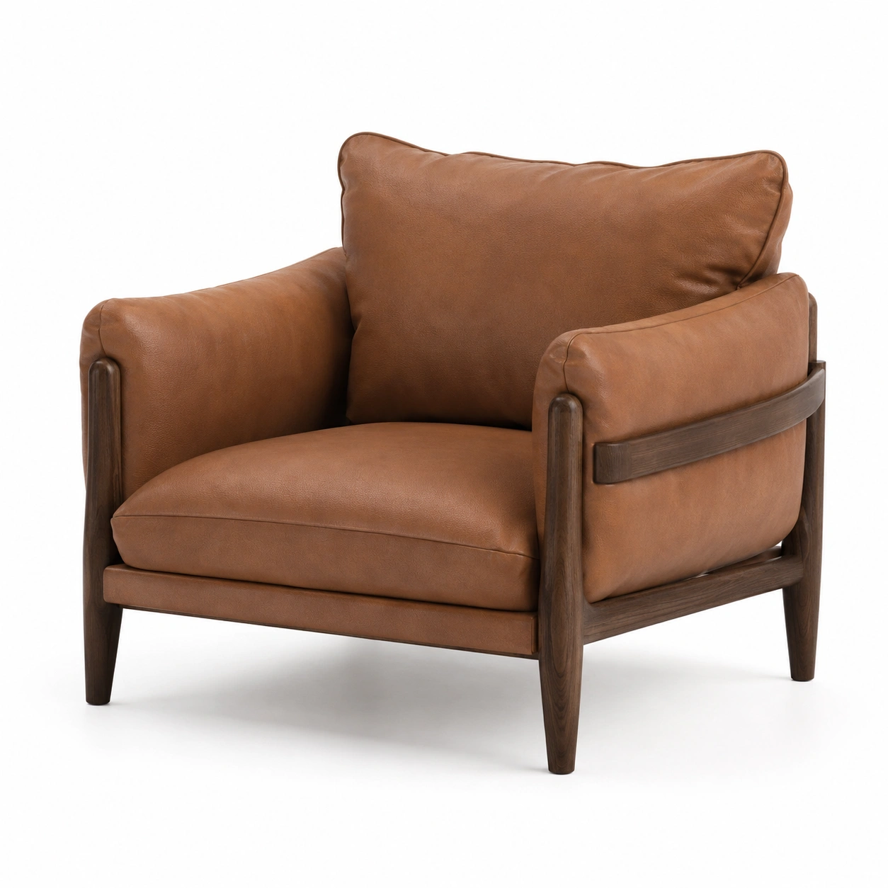Fotel skorzany koniakowy premium-CorvelleHome